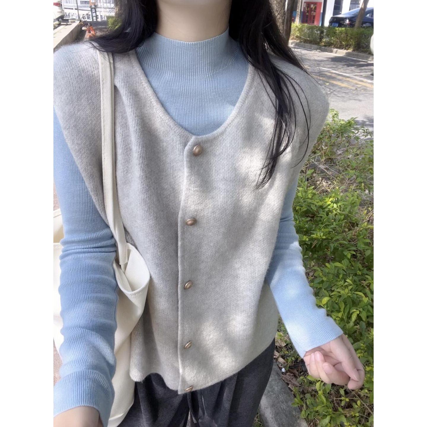 背心内搭打底衫上衣两件套