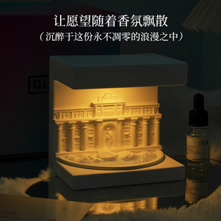 高级香薰小夜灯生日礼物送女生家居氛围感扩香石香氛石膏摆件礼盒