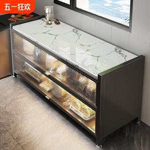 厨房置物架落地多层岩板收纳柜多功能微波炉烤箱切菜家用储物柜子