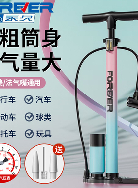 永久自行车打气筒电动车新型高压打气泵便携式气管子家用篮球通用