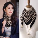 2025新款 丝巾围脖防寒护颈防蹭衣领围巾高级感磁吸扣三角巾 秋冬季