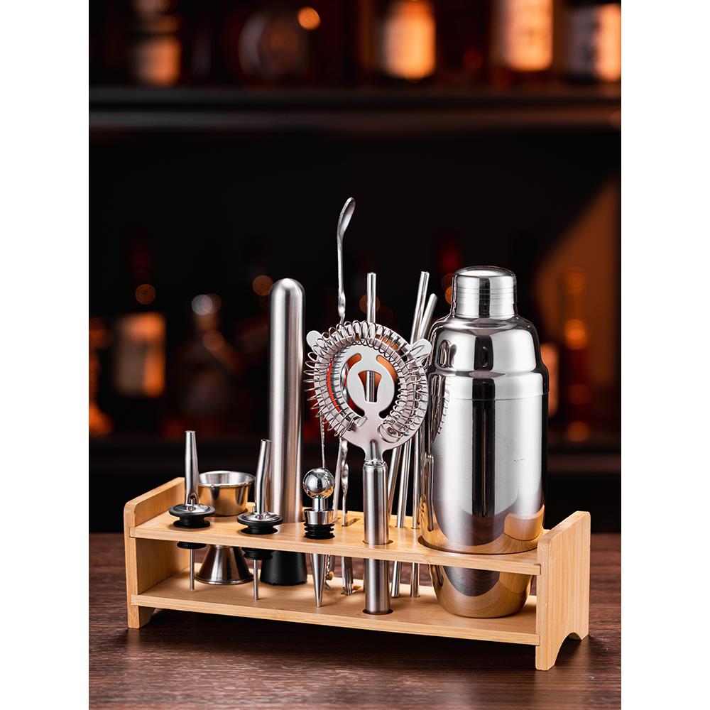 不锈钢调酒器套装摇酒杯调鸡尾酒调酒工具手摇雪克杯壶专业器具