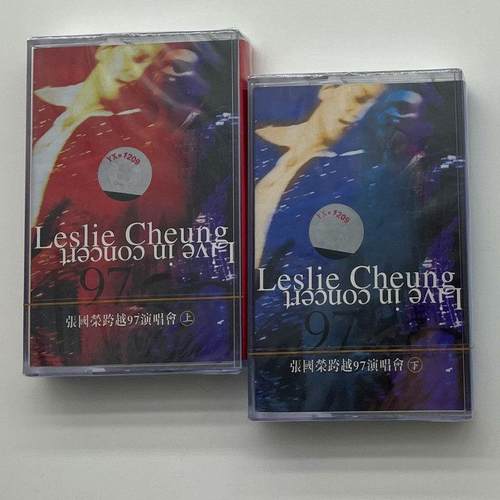 绝版磁带 张国荣 跨越97演唱会 上下 两盘卡带 全新未拆 包邮