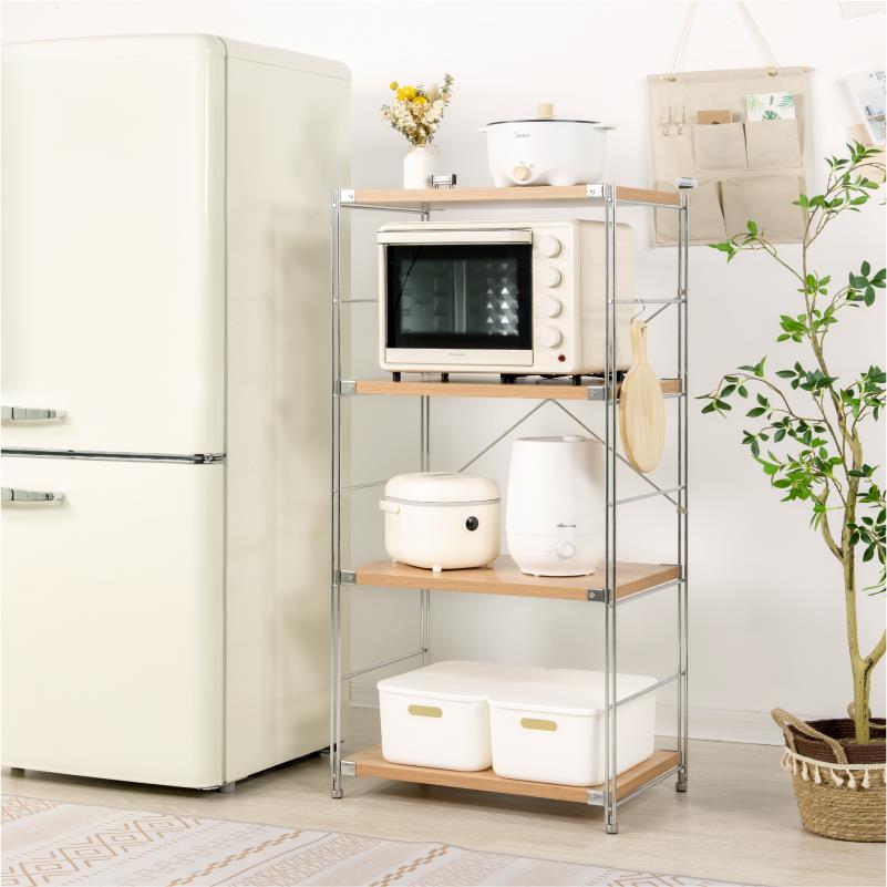 jc青年良品日系烤箱置物架落地书架储物微波炉简约多层收纳可调节