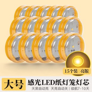 纸灯笼led灯芯感光纸灯笼专用灯泡灯防水电池款感应放灯笼里灯泡