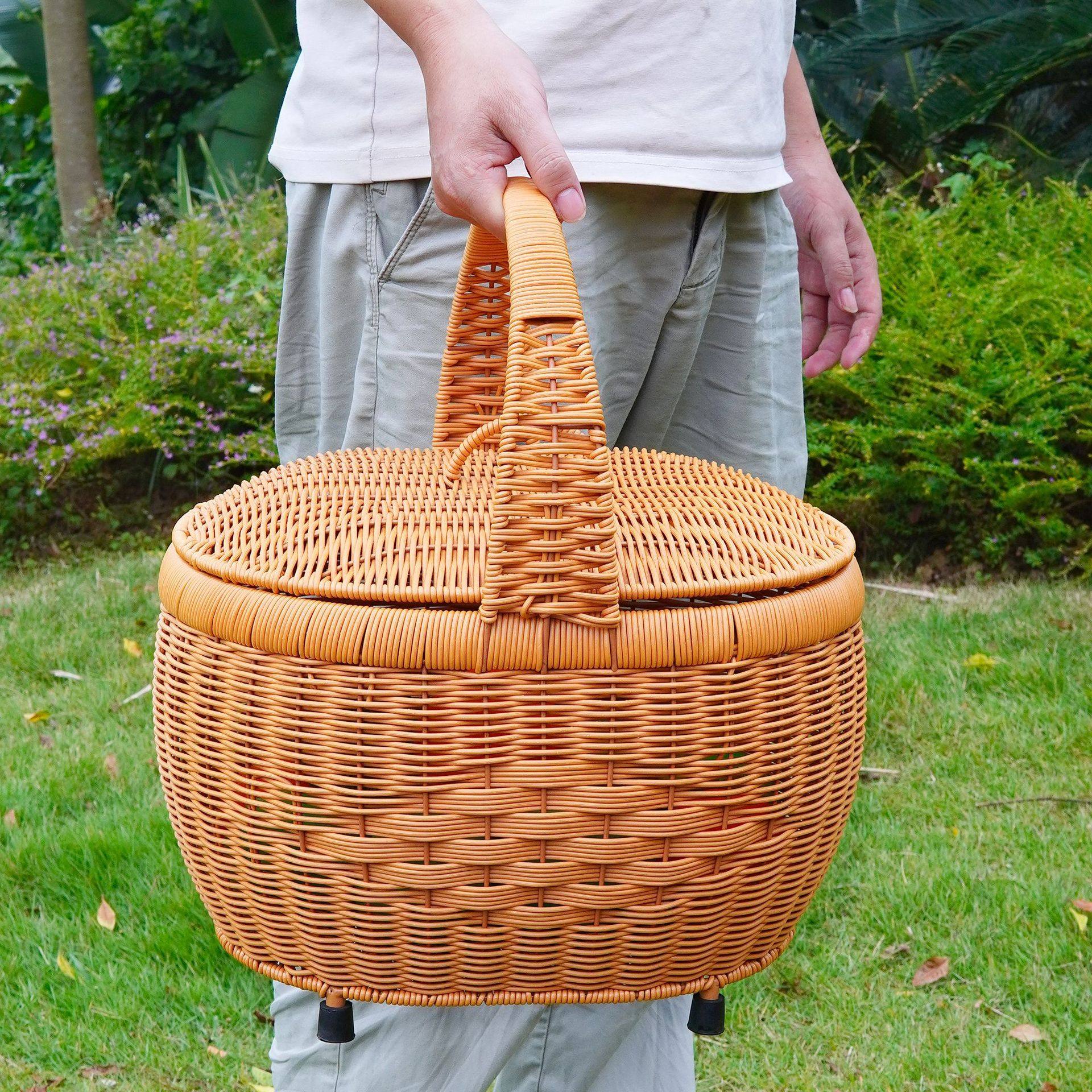 新款仿藤编带盖手提篮买菜篮子野餐篮整理工具篮拜拜篮,搬运/仓储/物流设备,其他起重搬运设备,淘宝优惠券,粉丝福利购,淘宝优惠卷