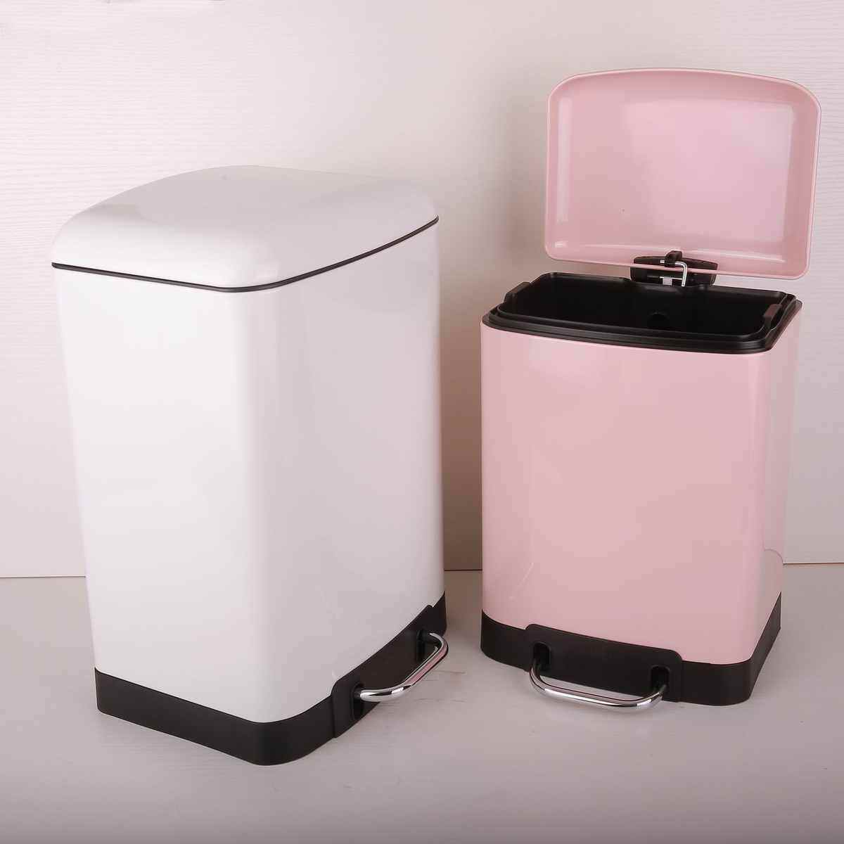 垃圾桶家用正方形简约不锈钢脚踏时尚欧式带盖白色卫生桶