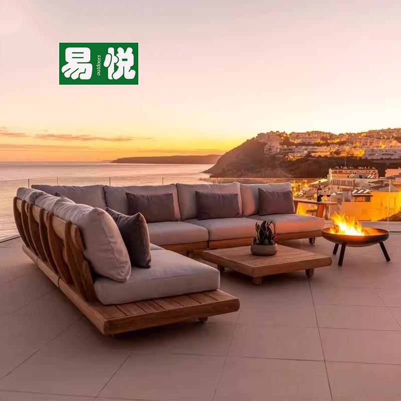 户外沙发高端柚木庭院高级酒店露台防腐组合酒店花园休闲实木家具