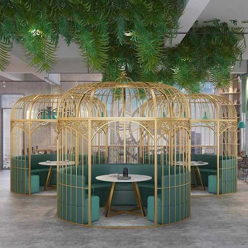 户外大型鸟笼金属卡座民宿庭院巨型铁艺鸟笼沙发花园写真拍摄装饰