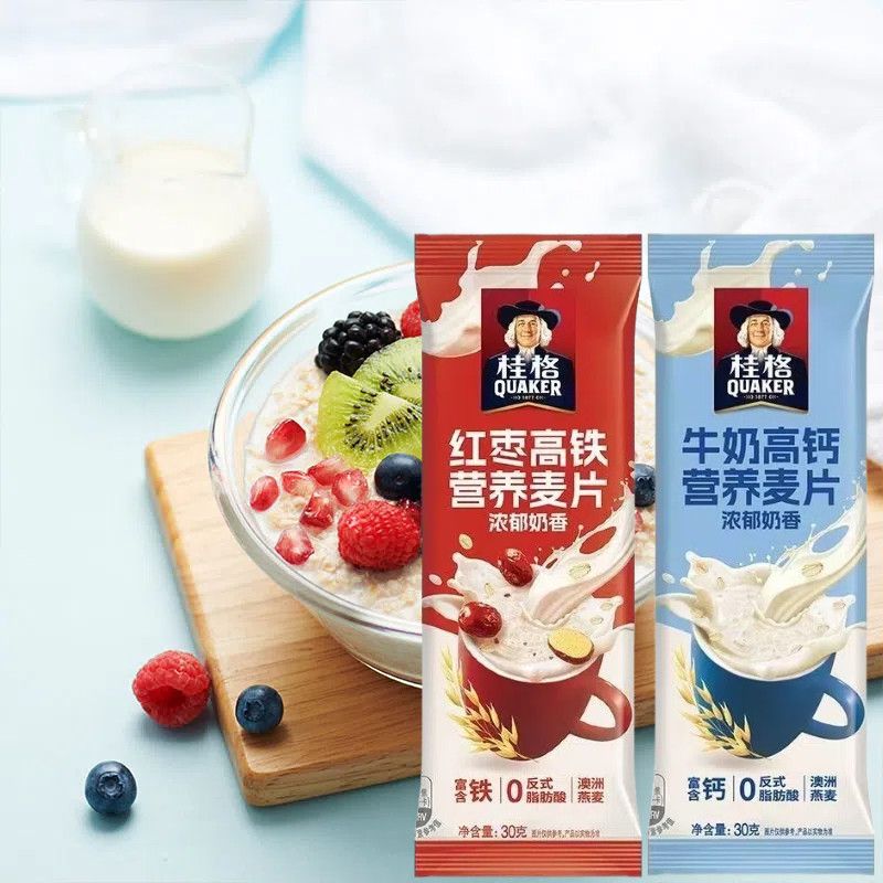 桂格红枣高铁高钙燕麦片浓郁奶香麦片30g即食饱腹早餐一次一条