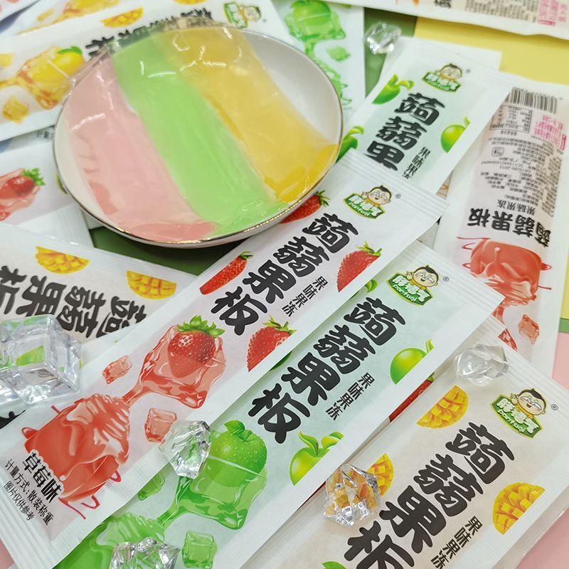 长条蒟蒻果板果冻片0脂肪即食果冻条形儿童小卖部休闲小零食批发