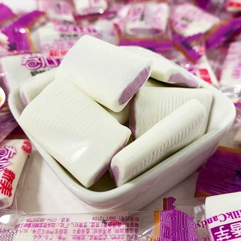 新美卷心舒心大香芋味奶糖8090后办公休闲童年小零食散装糖果大包