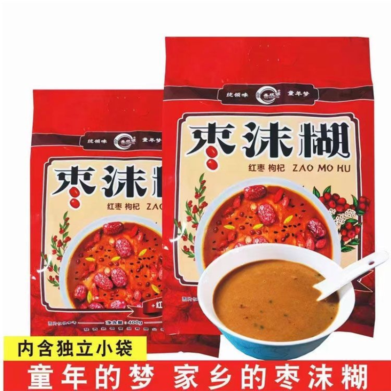 枣沫糊陕西特产400克冲泡小袋装早餐速食粥红枣甜粥营养方便