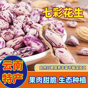 云南土特产新鲜七彩花生自然晾晒带壳花生米野地花生中药材食补