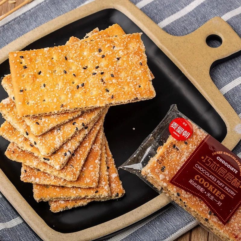 黑芝麻巧芯层层酥巧克力味白砂糖饼干童年怀旧90饼干糖粒白糖老式