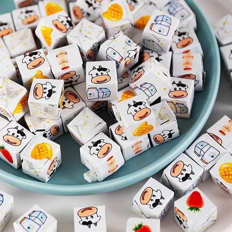 牛奶味奶酪糖小方块糖果多口味奶糖干吃奶片卡通儿童零食糖果批发