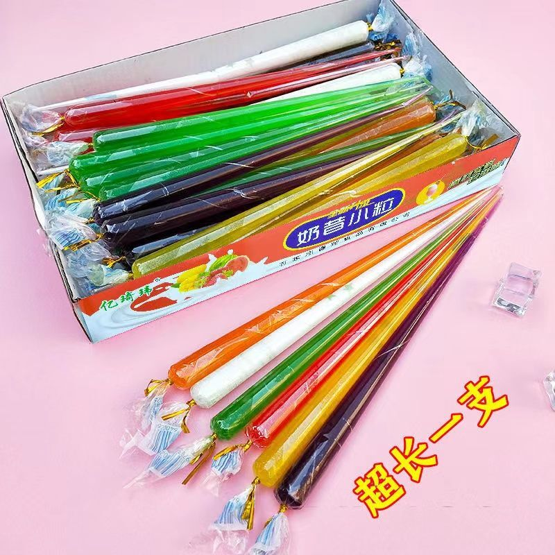 果酱彩笔糖果加长写字趣味面包混合水果味儿时回忆休闲小零食批发