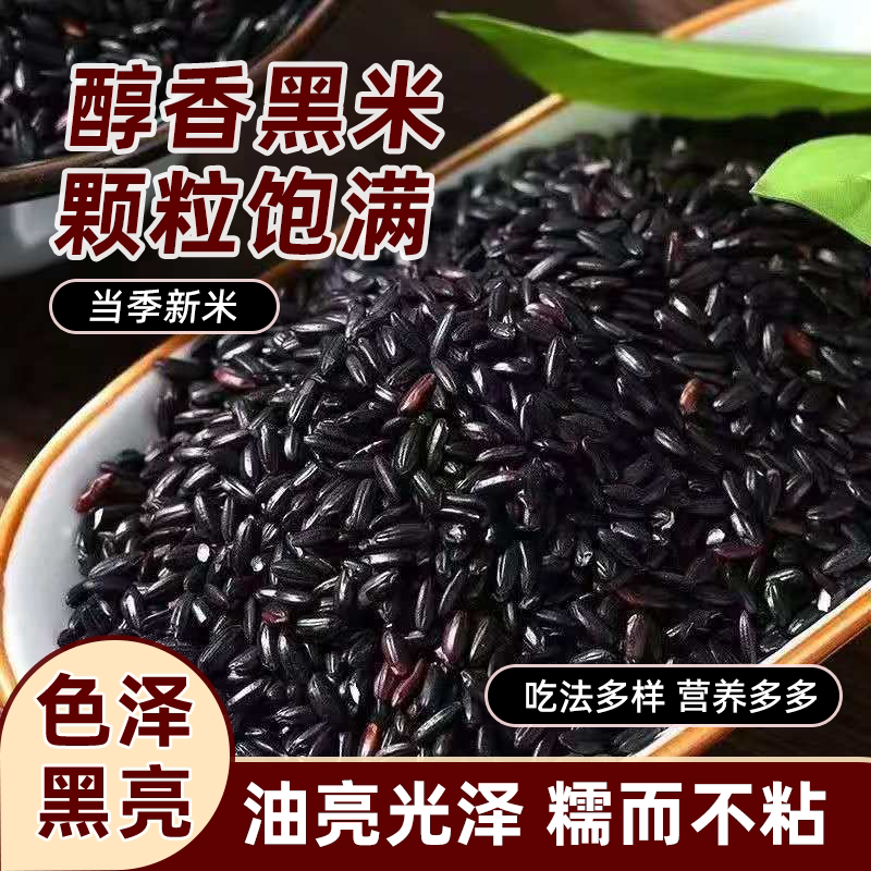 新黑米东北黑米长粒煮粥特价黑糯米农家优质黑米五谷杂粮米批发米