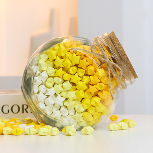 星星许愿瓶漂流瓶黄色渐变折纸情侣礼物玻璃瓶幸运星罐子新年礼品