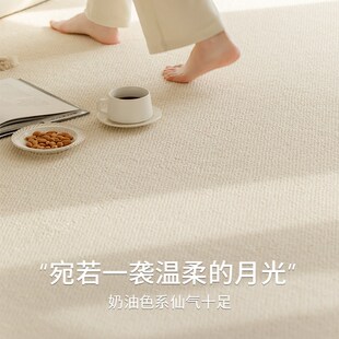 地毯客厅免洗可擦奶油风防水防污轻奢高级感硅藻丝地垫沙发茶几毯