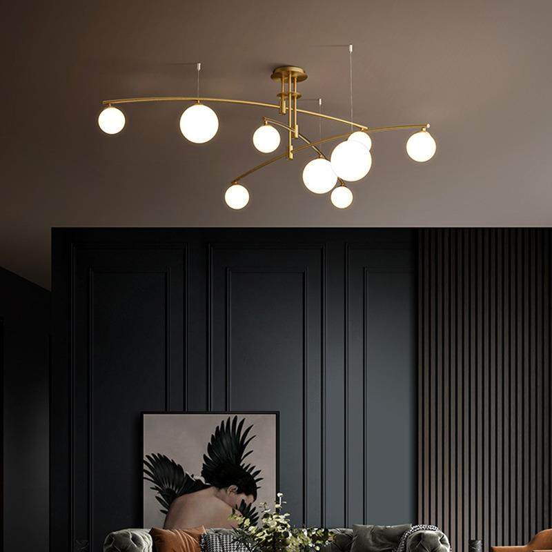 客厅LED网红吊灯创意北欧现代简约分子灯卧室餐厅房间魔豆灯具