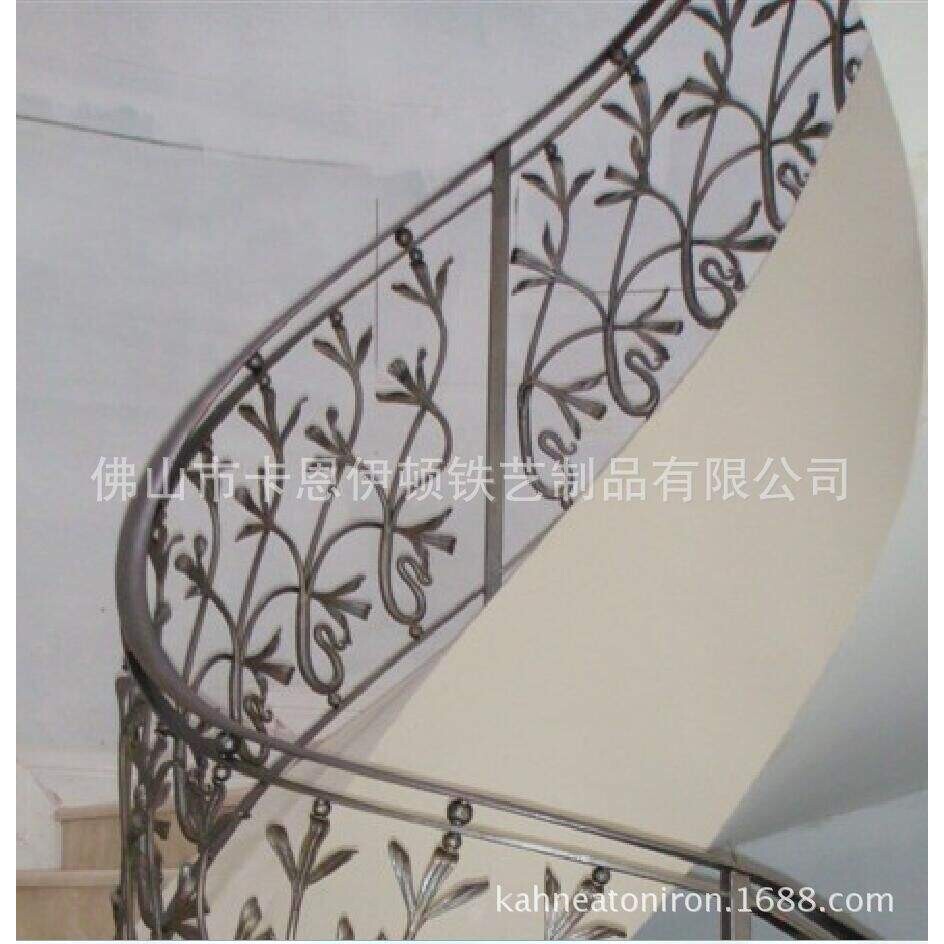 欧式别墅锌钢铁艺楼梯扶手不锈钢护栏阳台栏杆安装出口