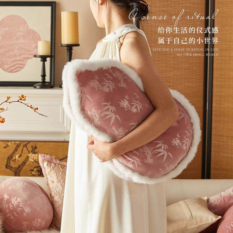 新中式葫芦抱枕法式中国风粉色客厅沙发靠枕轻奢高级感靠垫靠背垫