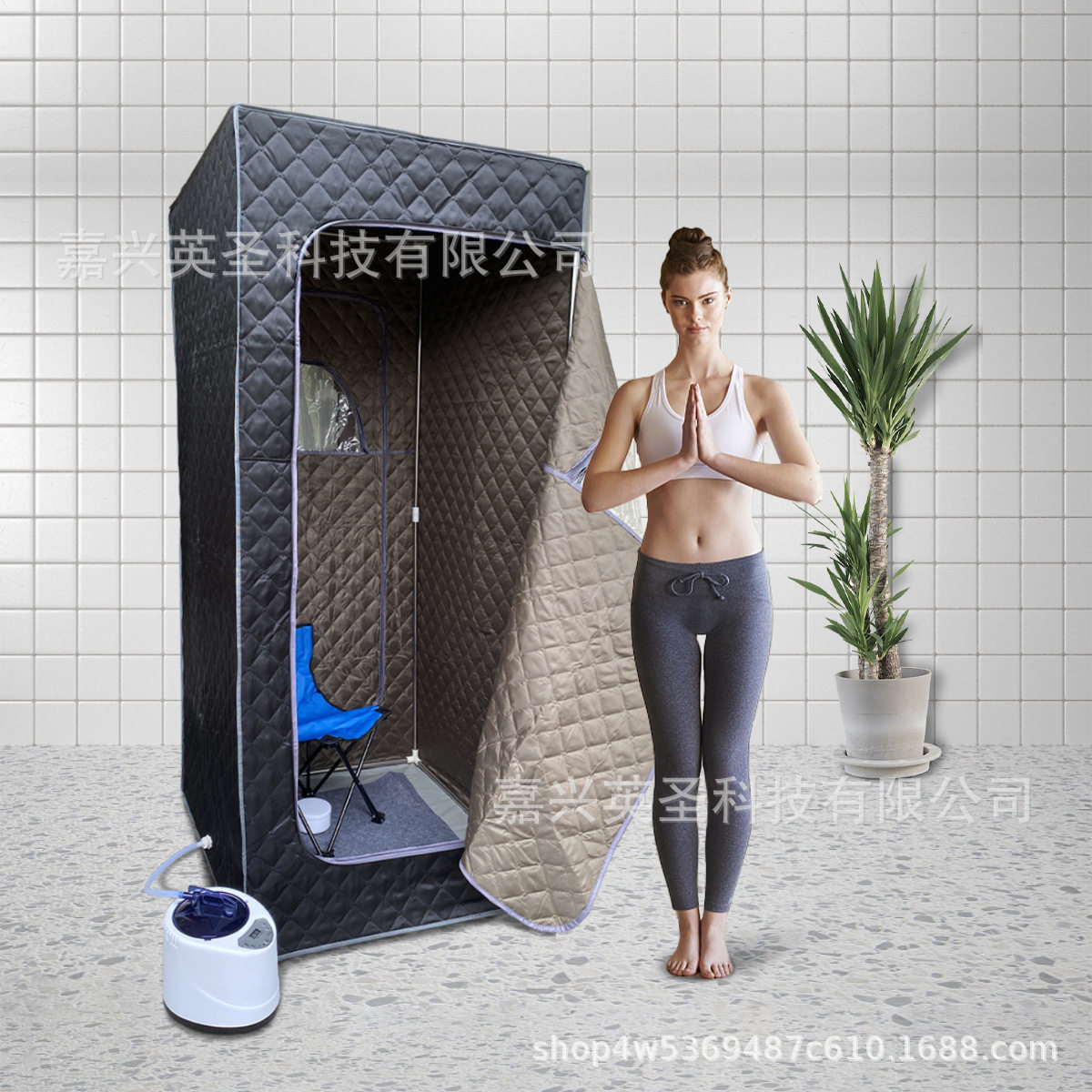 黑色汗蒸箱成人全身折叠家用发汗箱熏蒸桑拿房厂家批发可印LOGO