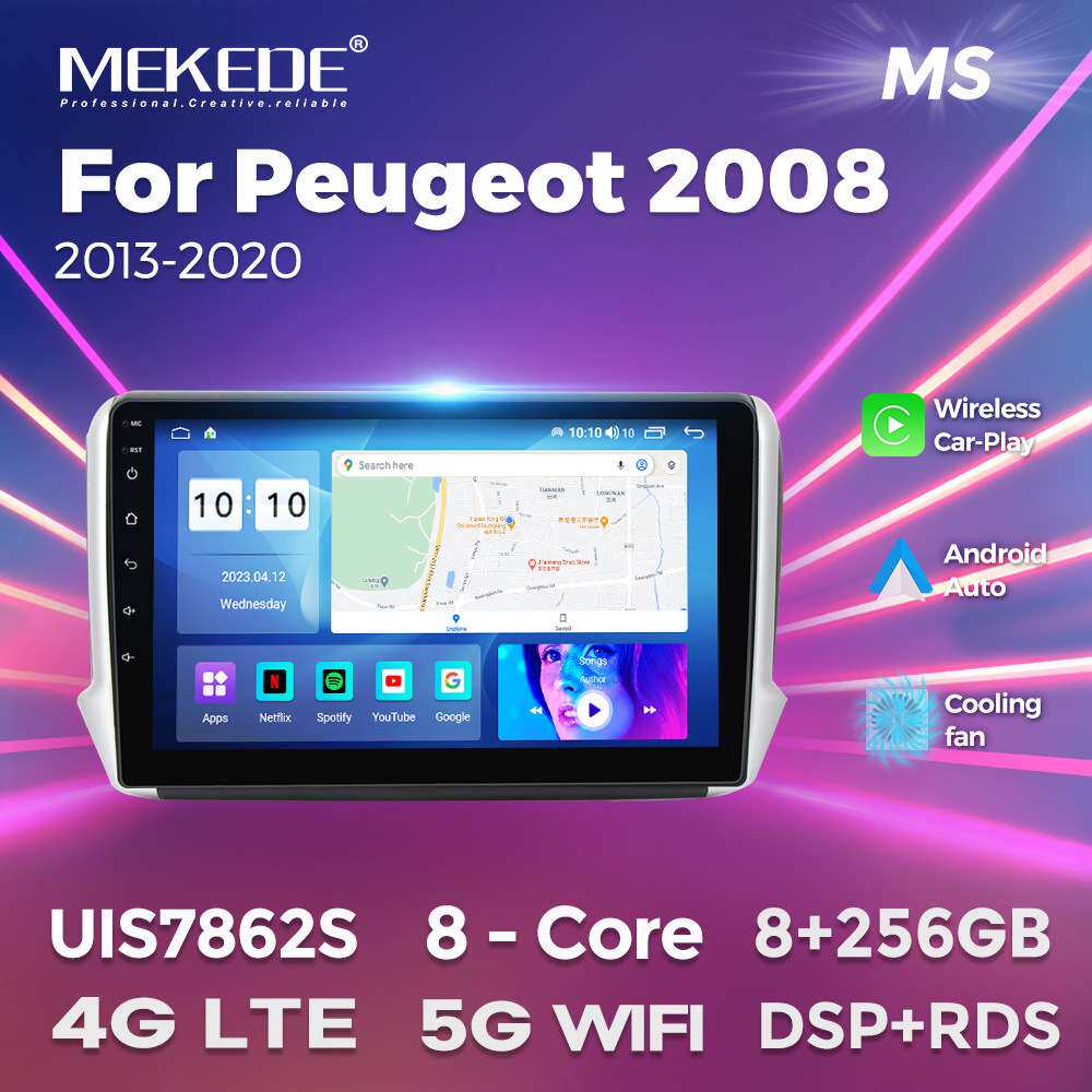 适用于13-20款标致2008 Peugeot 2008 安卓车载导航仪无线carplay