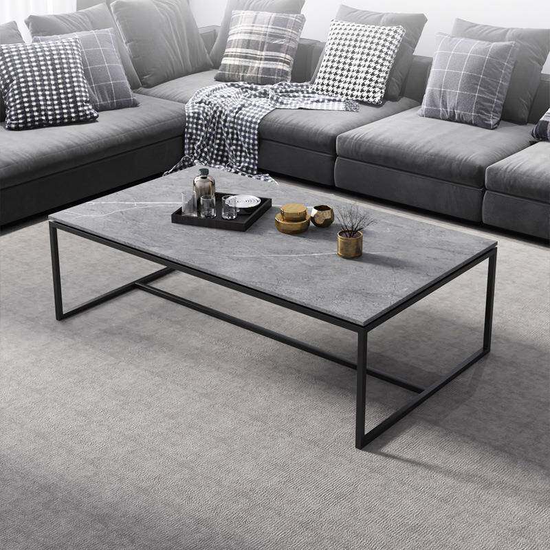 北欧家用小桌子简约岩板茶桌现代小户型客厅长方形岩板茶几极简