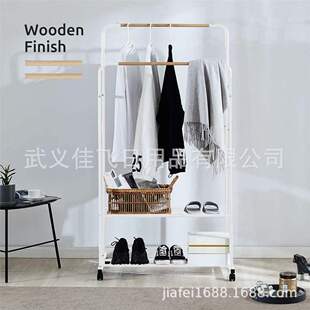 落地衣帽架卧室高低杠挂衣架子家用简约现代衣服包收纳置物衣帽架
