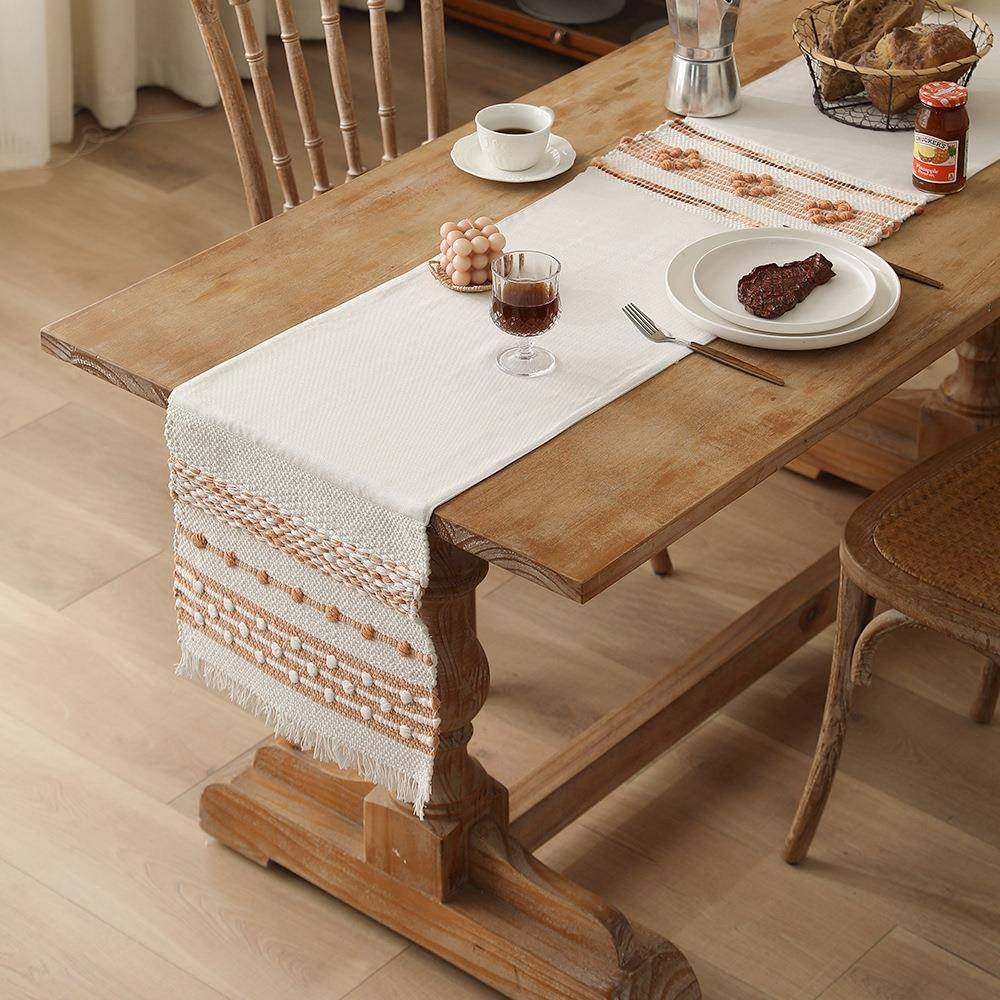 手工编织提花餐桌装饰桌旗美式复古风茶几盖巾仿麻拼接餐边柜盖巾,鲜花速递/花卉仿真/绿植园艺,割草机/草坪机,淘宝优惠券,粉丝福利购,淘宝优惠卷