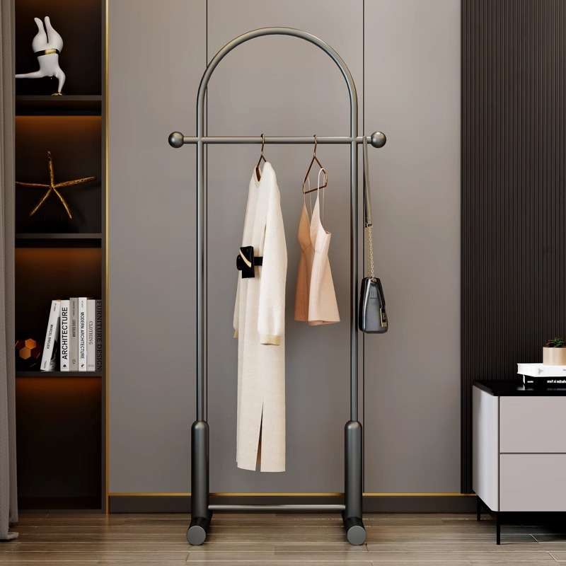 北欧落地卧室简易家用置物架衣帽架挂衣架轻奢室内杆式晾衣服架子