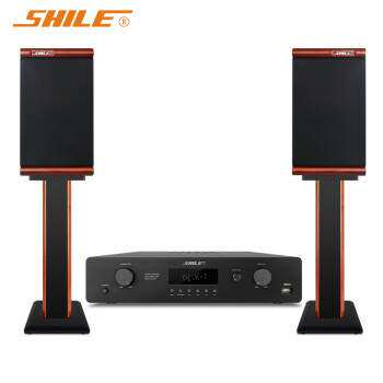 狮乐（SHILE）AV-24+HF-6 家用客厅KTV音响功放书架音箱套装