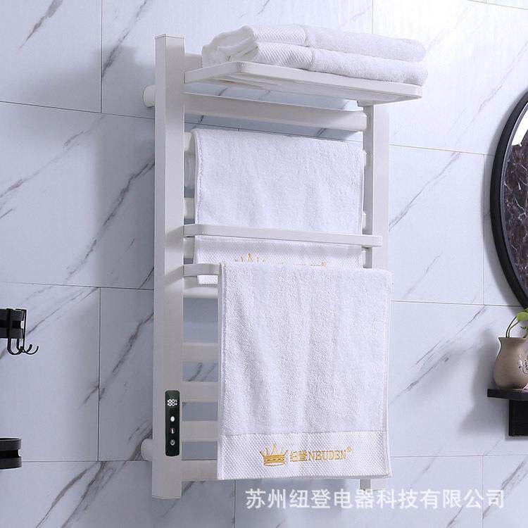 纽登合金纤维电热毛巾架欧式合金烤漆加热浴巾架智能烘干调温定时