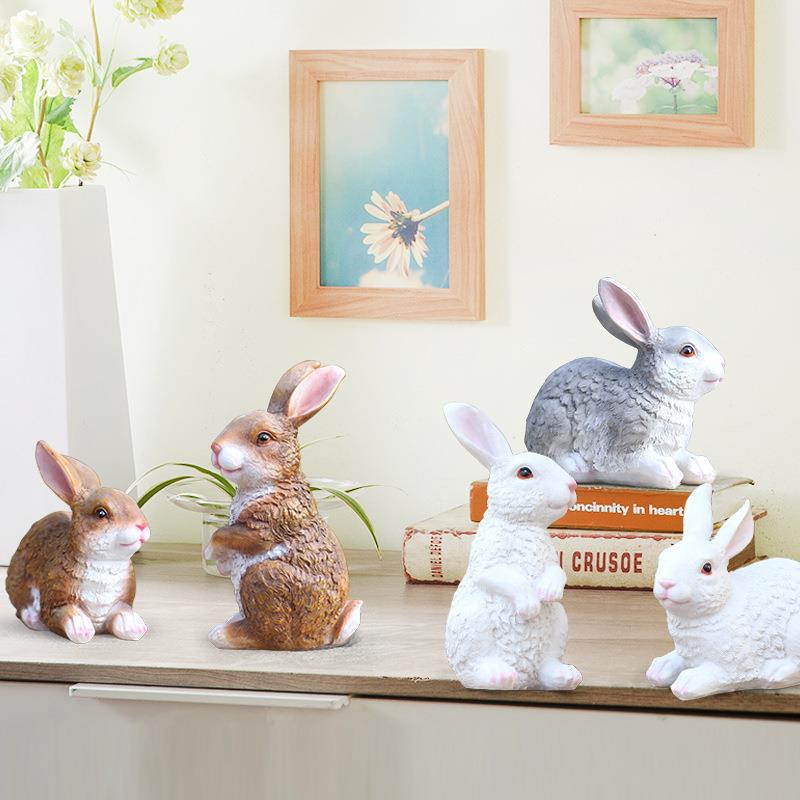 花园小兔子摆件仿真动物雕塑户外公园林景观小品庭院草坪装饰造景