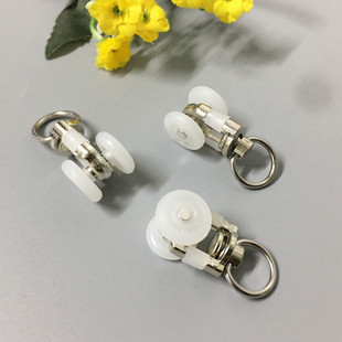 加厚加大窗帘轨道滑轮方轨挂钩吊环套轮窗配辅料轮导轨滑轮走珠轮