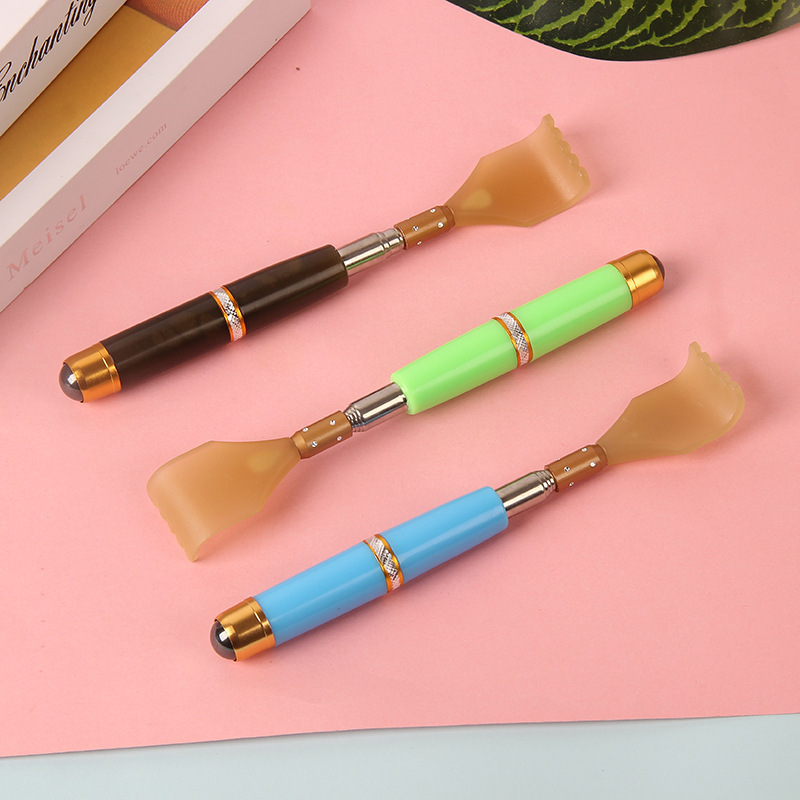 不锈钢伸缩痒痒挠老头乐不求人磁珠按摩抓痒器三节四节伸缩抓背耙