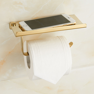 厕所洗手间纸巾盒金色免打孔不锈钢纸巾架卫生间卷纸手纸盒壁挂式