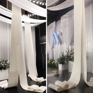 婚庆道具飘带手工纸艺纸带婚礼堂舞台吊顶装饰商场圣诞节美陈布置