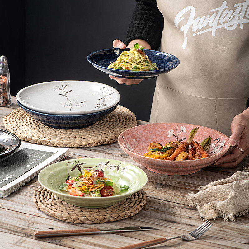 日式餐具盘子牛排盘菜盘平盘方盘西餐盘好看的凉菜盘陶瓷套装家用,餐饮具,盘,淘宝优惠券,粉丝福利购,淘宝优惠卷