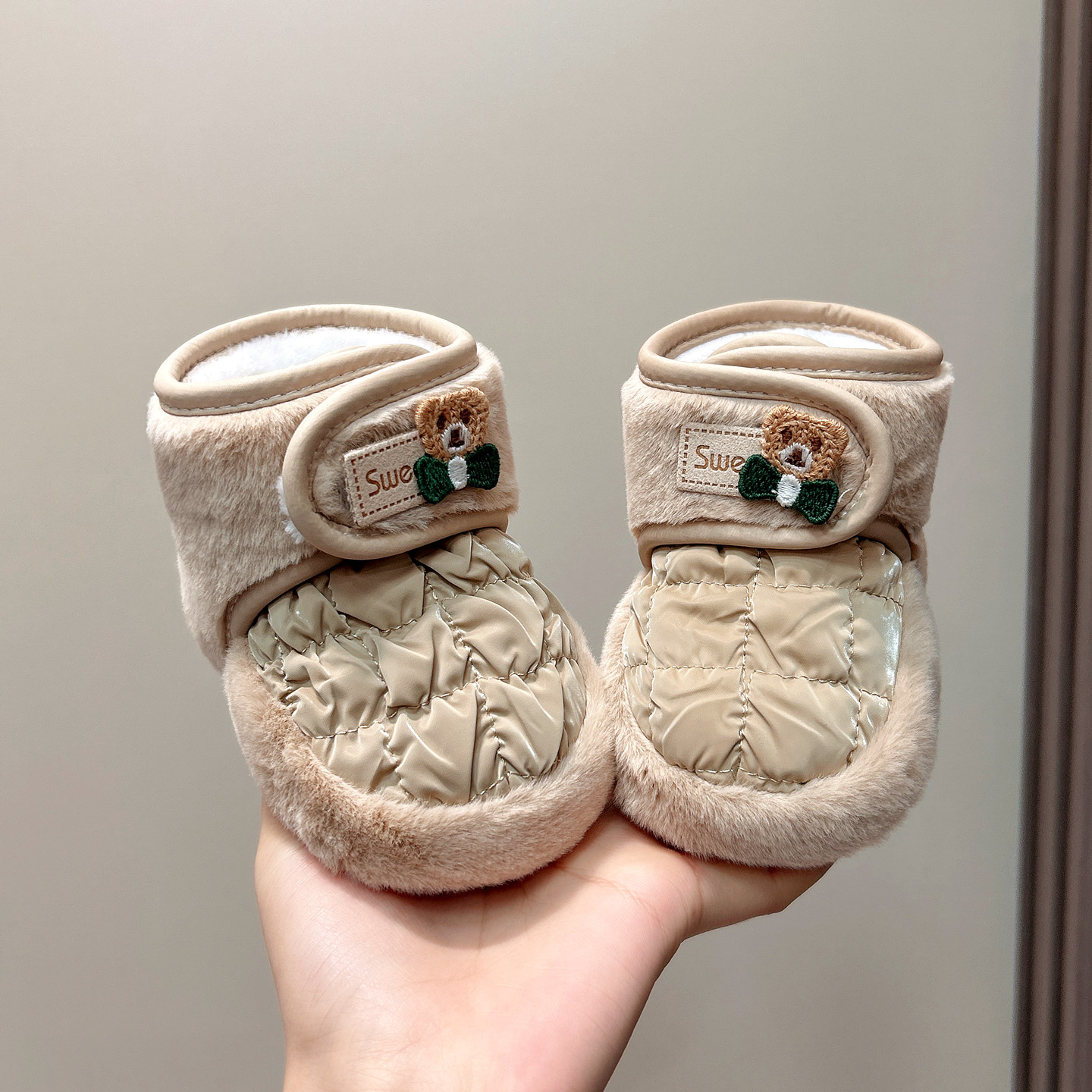 秋冬季婴儿加绒加厚棉鞋图片