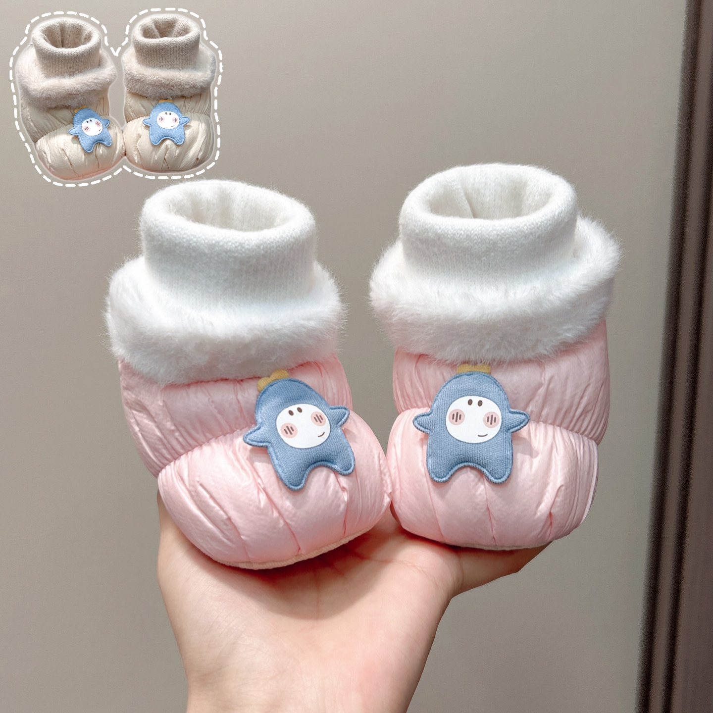 秋冬季加绒加厚保暖婴儿鞋袜