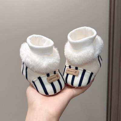 冬季婴儿加绒加厚保暖棉鞋袜