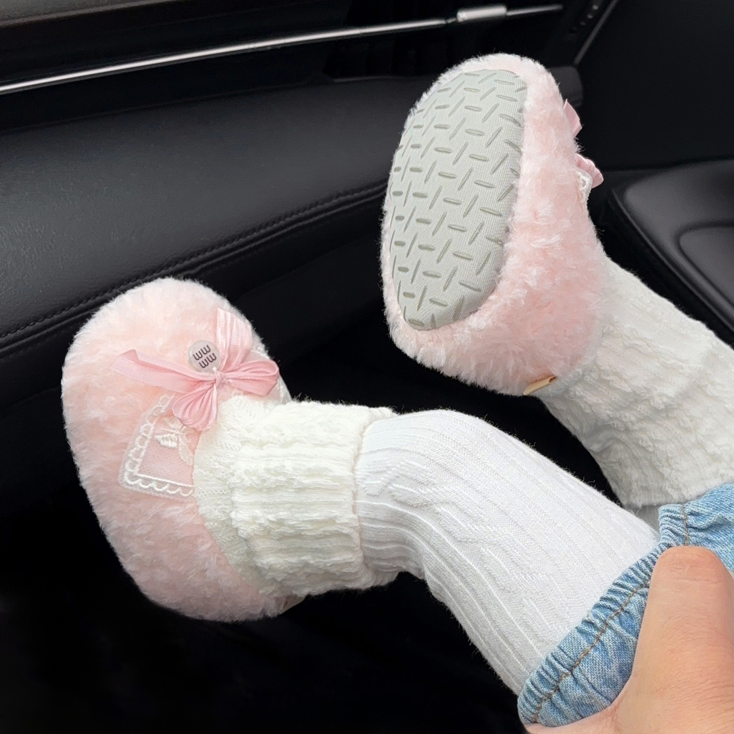 秋冬婴儿鞋0-1岁宝宝公主加绒鞋袜3-6-10保暖防掉地板防滑步前鞋