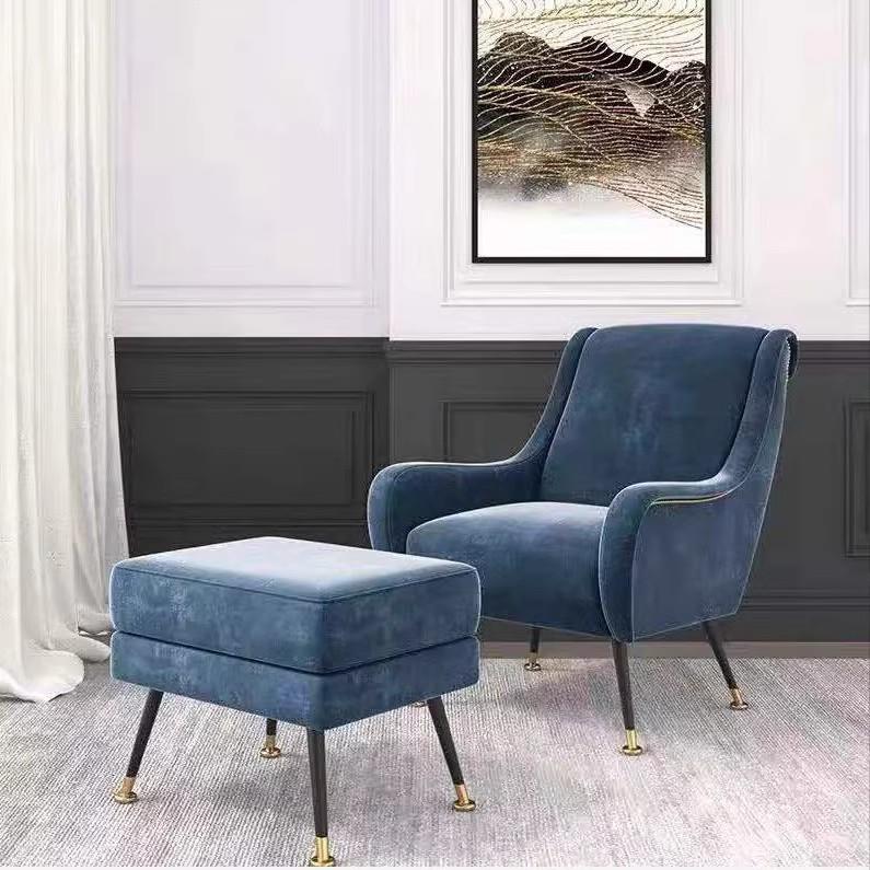 北欧金属单人椅设计师样板房客厅休闲老虎椅现代网红阳台懒人沙发