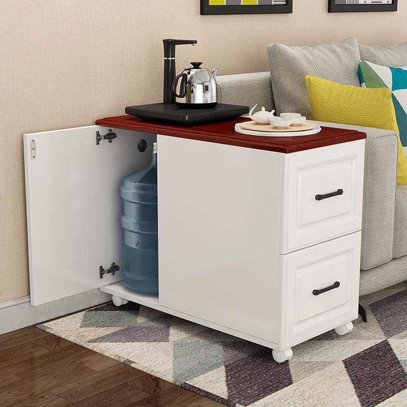 沙发储物边柜茶桌家用客厅边几角柜带轮小茶几角几欧式茶水柜