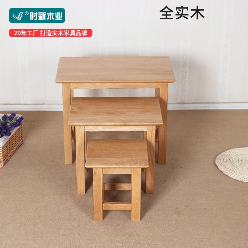 套三凳子北欧田园橡木凳子纯全实木家具套几套凳方凳餐椅置物架