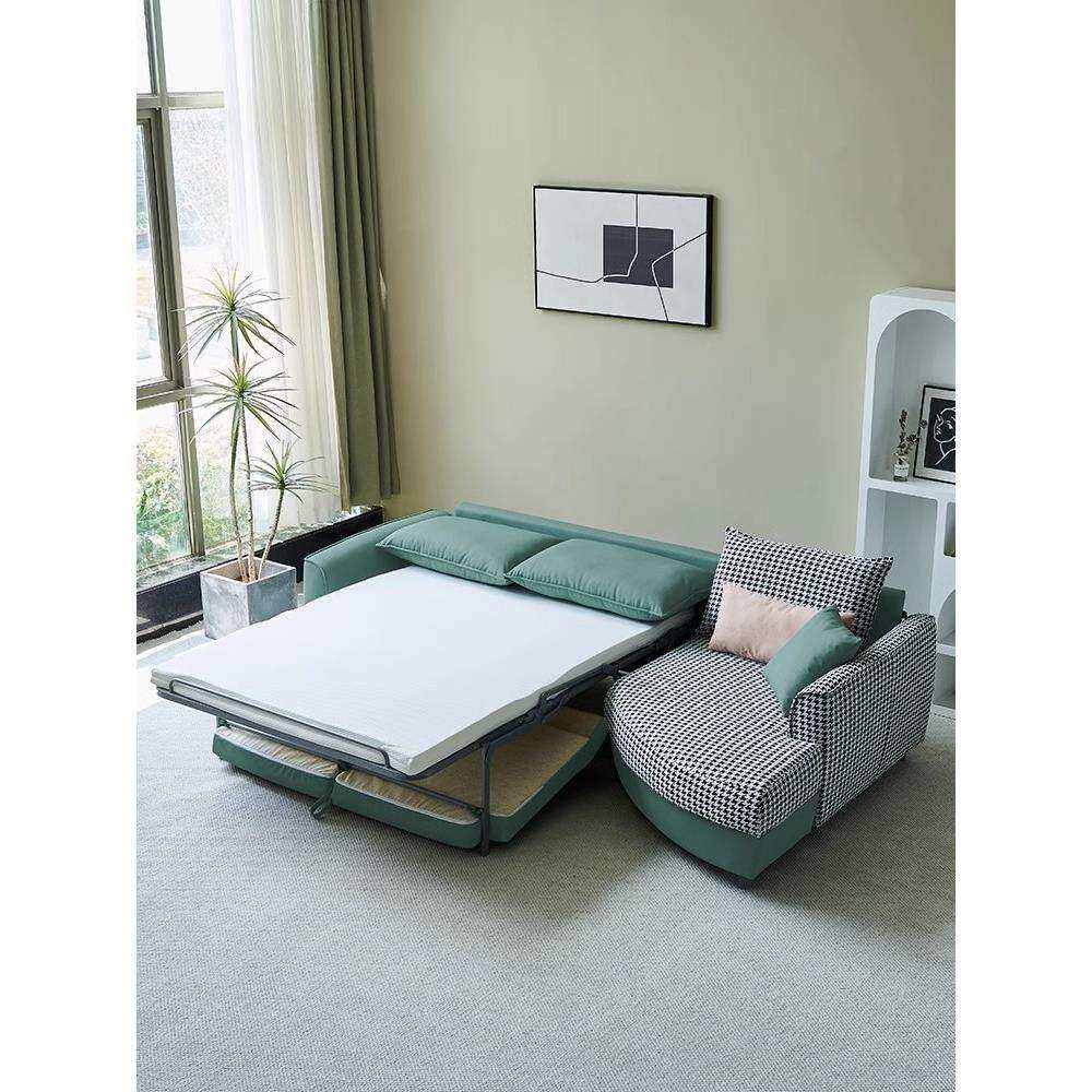 北欧简约沙发床小户型客厅转角多功可能折叠两用沙发防污科技布