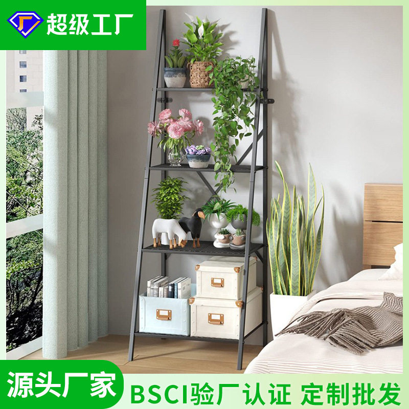 跨境多层花架铁制阳台户外落地式架子室内客厅多肉绿萝花盆置物架